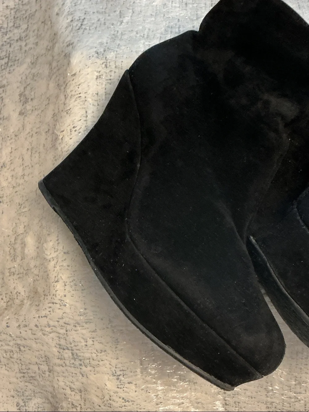 Women’s Black Suede Like Ankle Booties with Side Zip